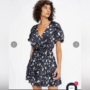 TED BAKER Steviee puff sleeve faux wrap dress